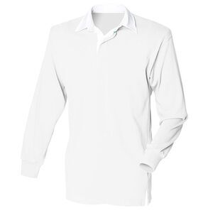 Front Row Long Sleeve Classic Rugby Sports Cotton Plain Polo Shirt /T-Shirt /Top